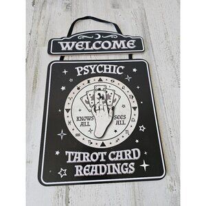 Psychic tarot card readings sign Halloween welcome‎ decor unique